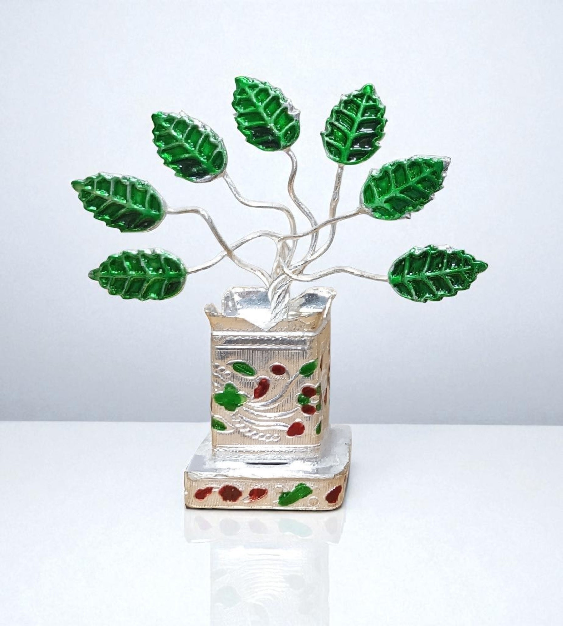 Sigaram Brass 3.5 Inch Tulsi Plant For Home Pooja Decore K4603