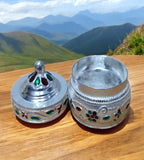 Sigaram Copper 1.5 Inch Meena Sindoor Kum Kum Dabbi For Home Pooja Decore K4606