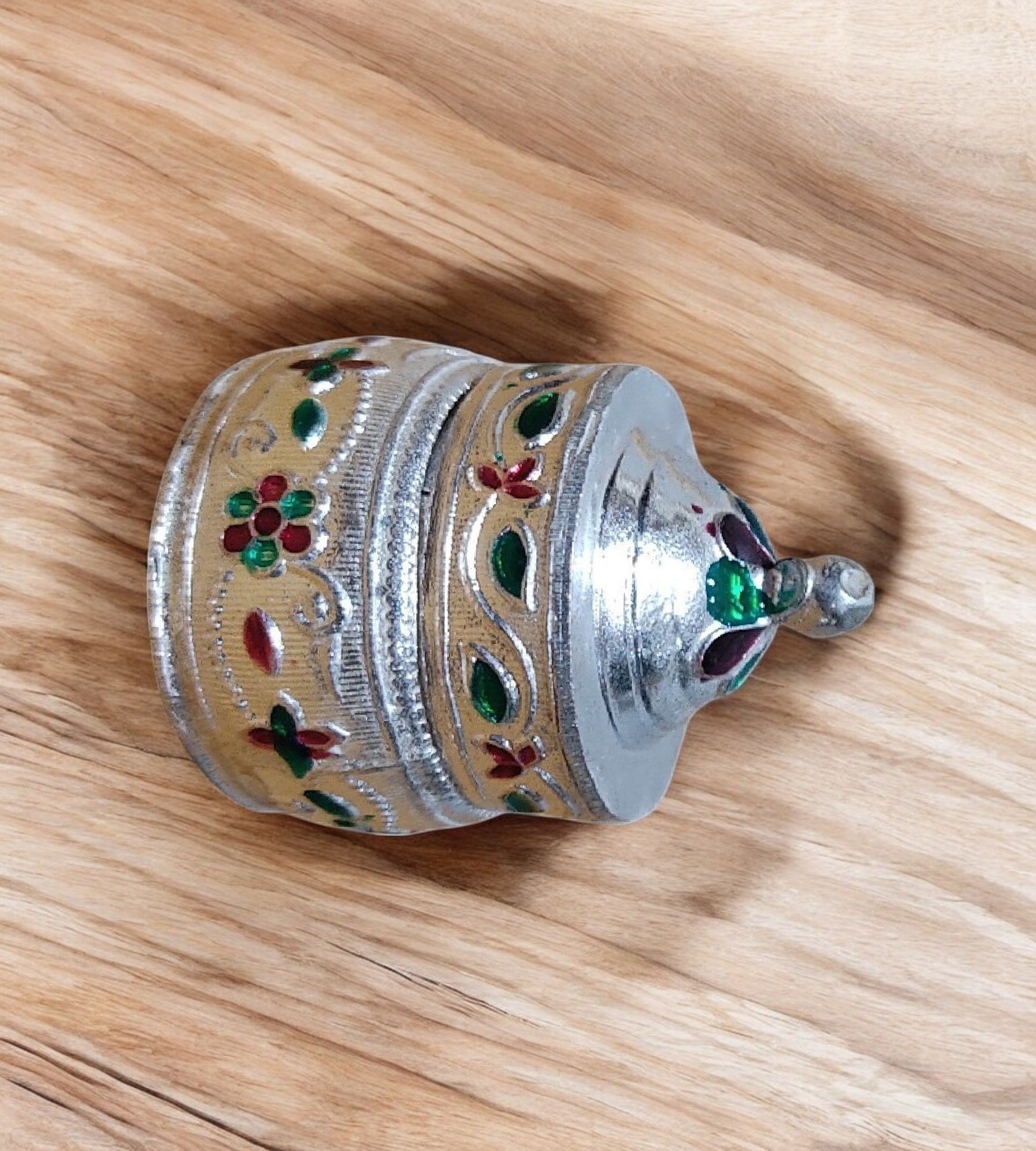 Sigaram Copper 1.5 Inch Meena Sindoor Kum Kum Dabbi For Home Pooja Decore K4606