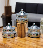 Sigaram Copper 1.5 Inch Meena Sindoor Kum Kum Dabbi For Home Pooja Decore K4608