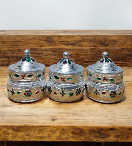 Sigaram Copper 1.5 Inch Meena Sindoor Kum Kum Dabbi For Home Pooja Decore K4608