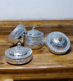 Sigaram Copper 1.5 Inch Round Meena Sindoor Kum Kum Dabbi For Home Pooja Decore k4611