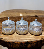Sigaram Copper 1.5 Inch Round Meena Sindoor Kum Kum Dabbi For Home Pooja Decore k4611