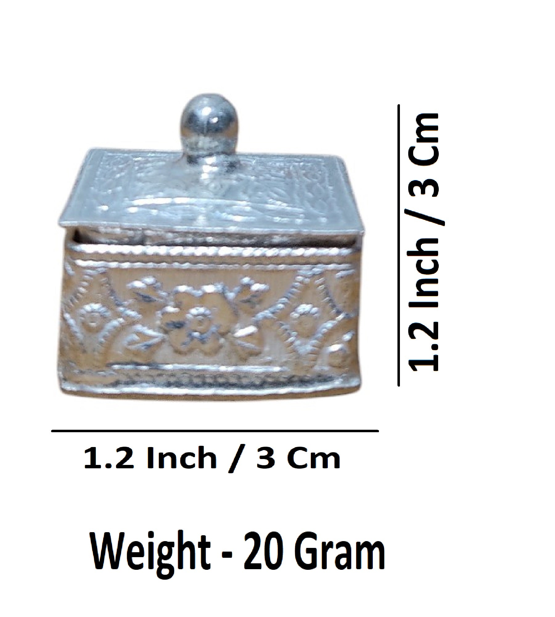 Sigaram Copper Square Shape Meena Sindoor Kum Kum Dabbi For Home Pooja Decore K4612