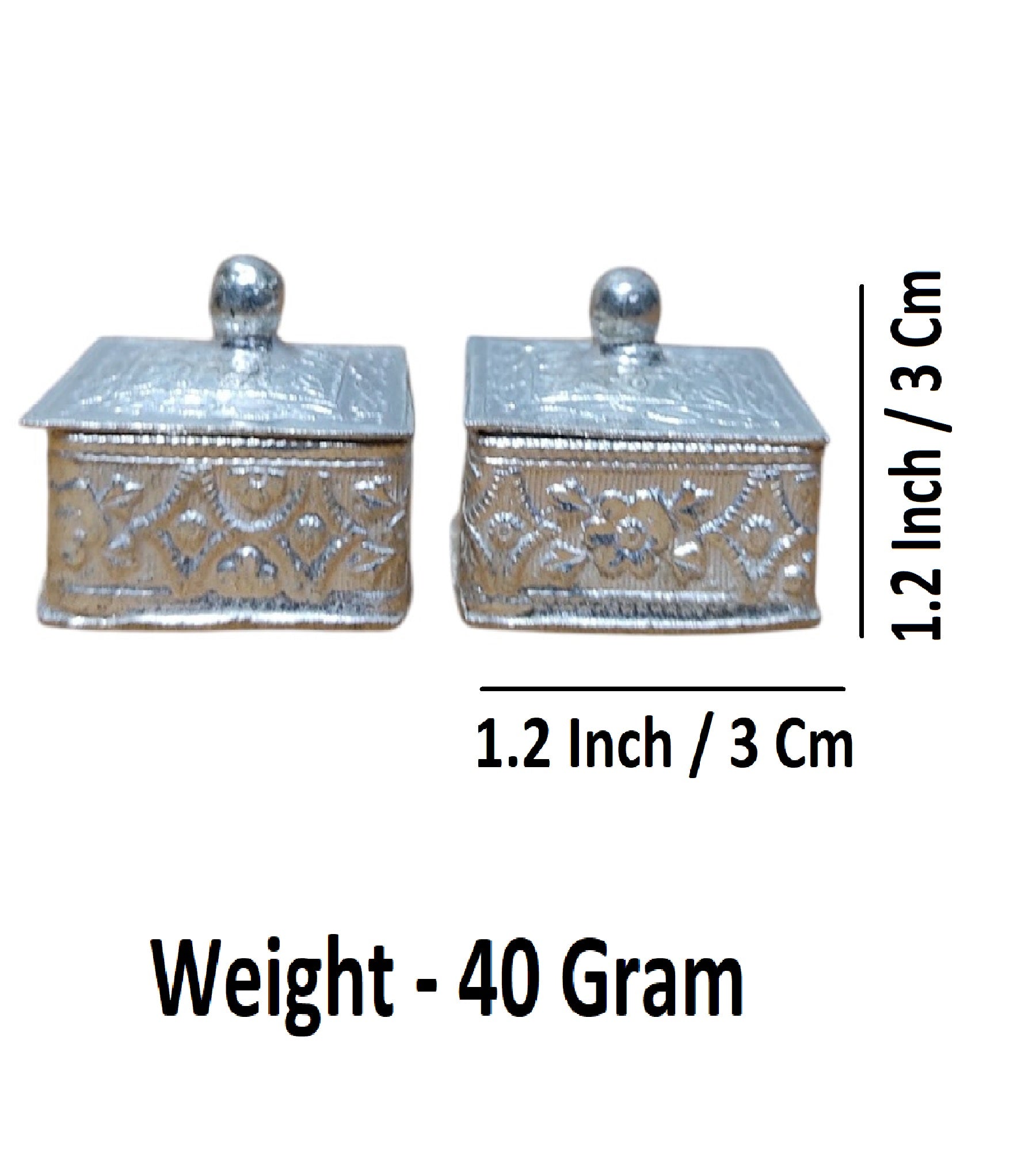 Sigaram Copper Square Shape Meena Sindoor Kum Kum Dabbi For Home Pooja Decore K4613