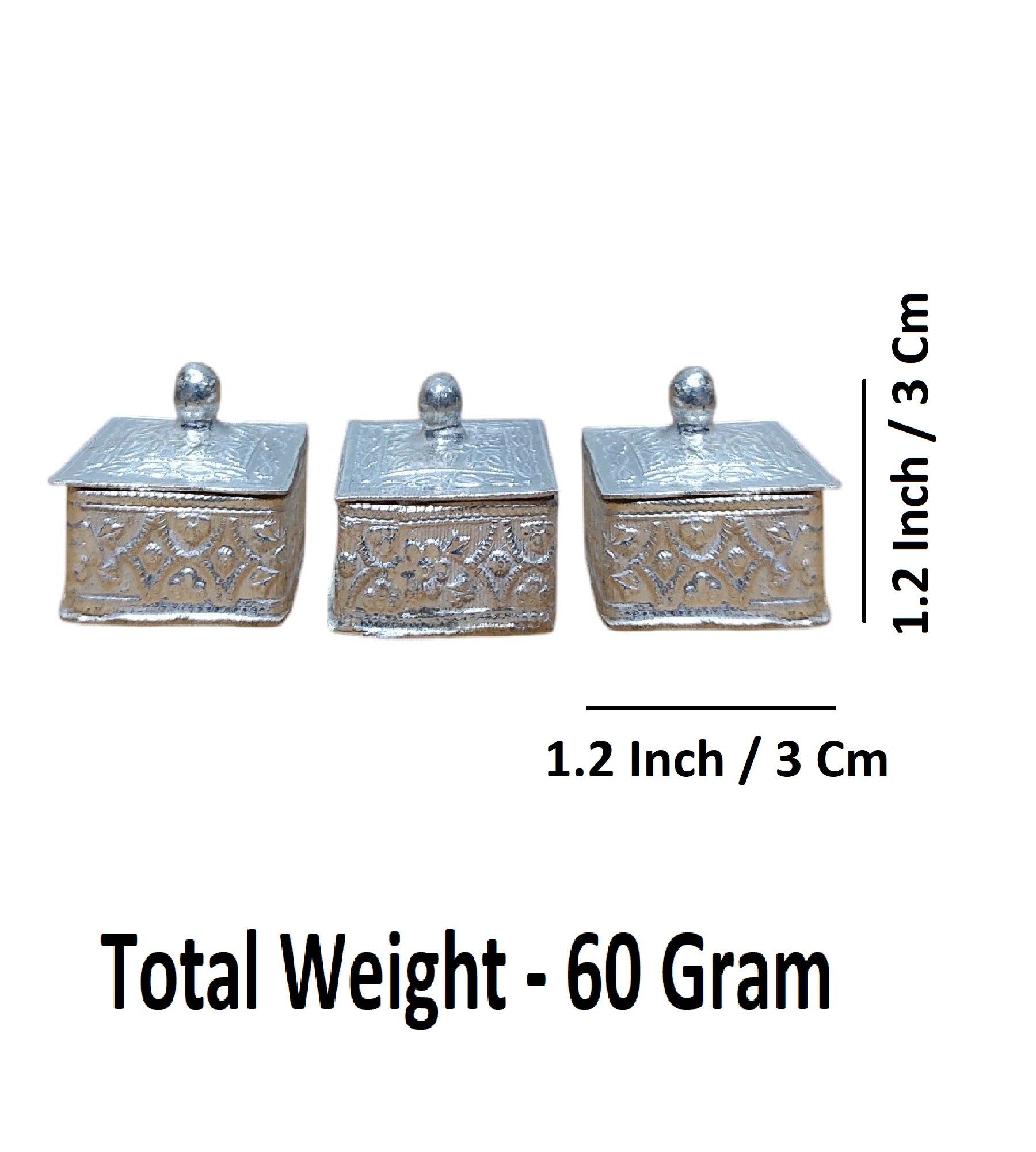 Sigaram Copper Square Shape Meena Sindoor Kum Kum Dabbi For Home Pooja Decore K4614