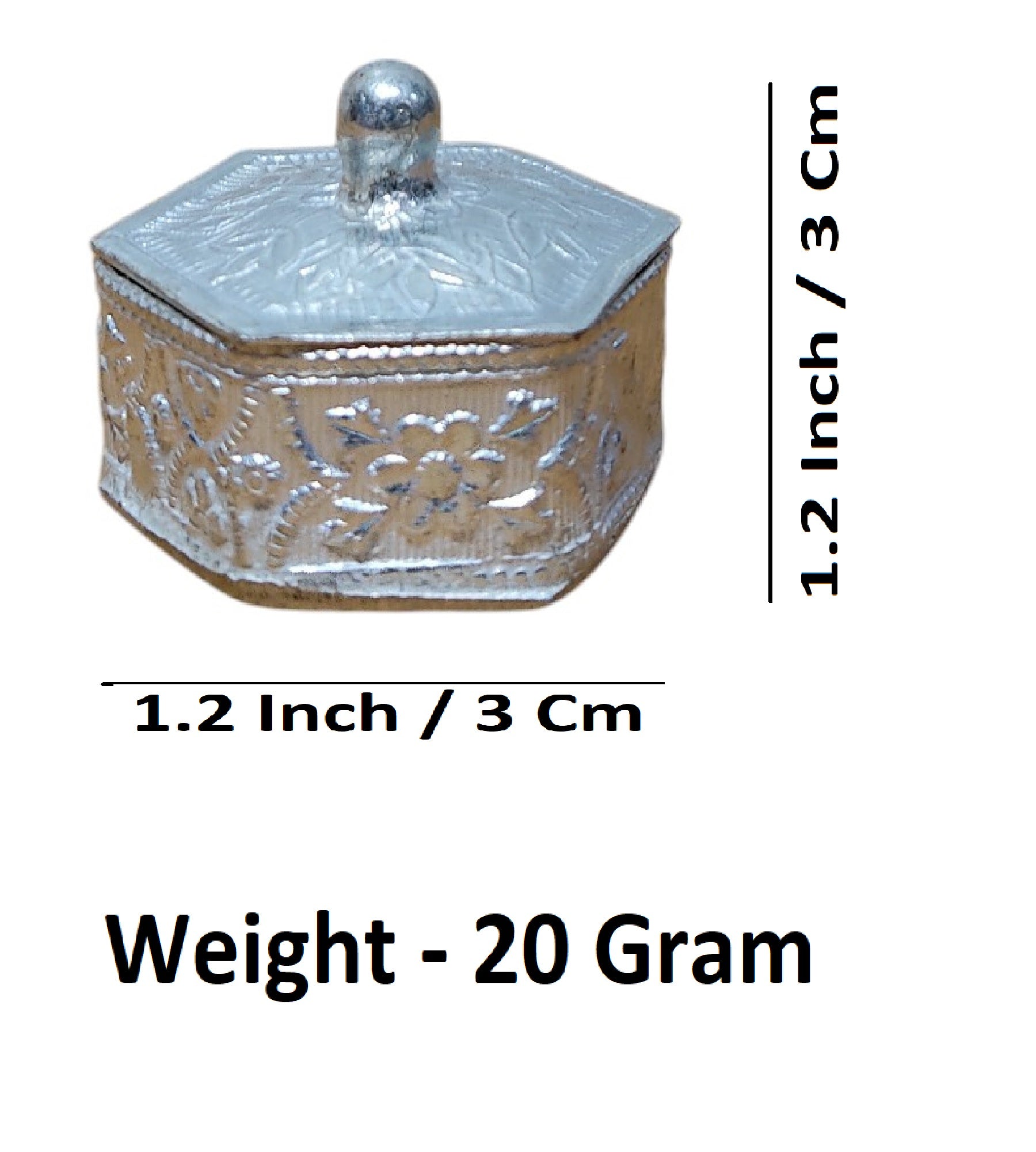 Sigaram Copper Hexagone Meena Sindoor Kum Kum Dabbi For Home Pooja Decore K4615