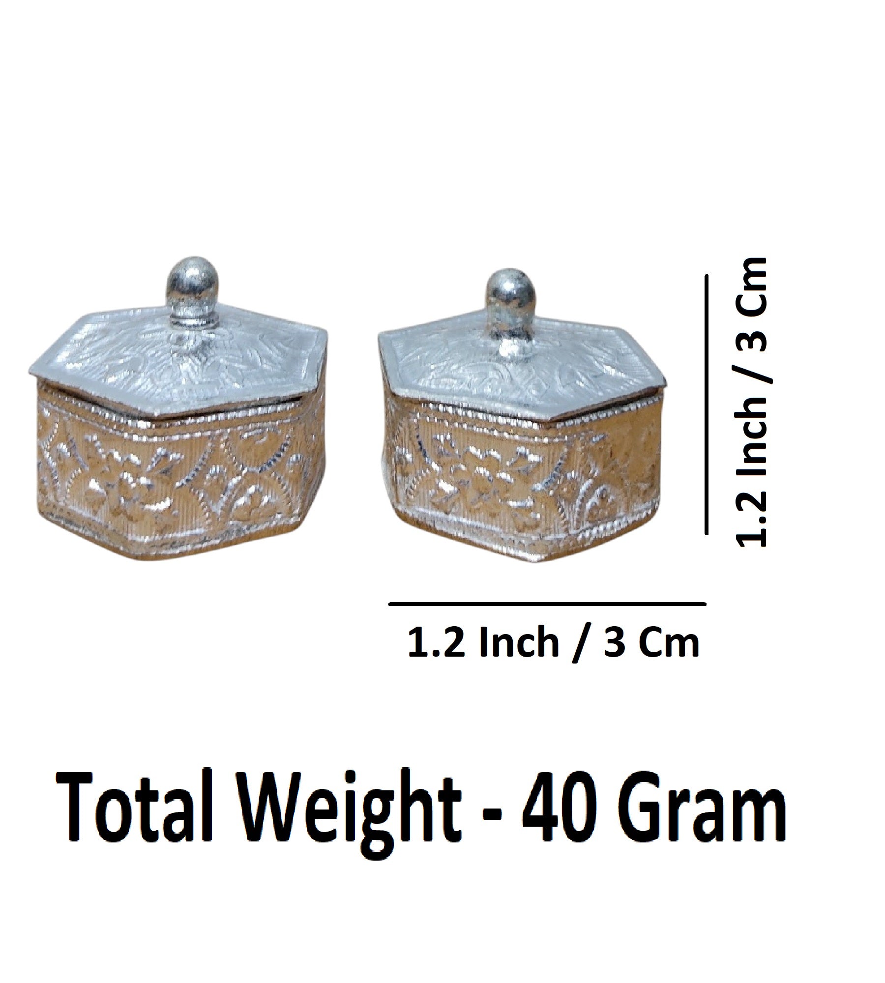 Sigaram Copper Hexagone Meena Sindoor Kum Kum Dabbi For Home Pooja Decore K4616