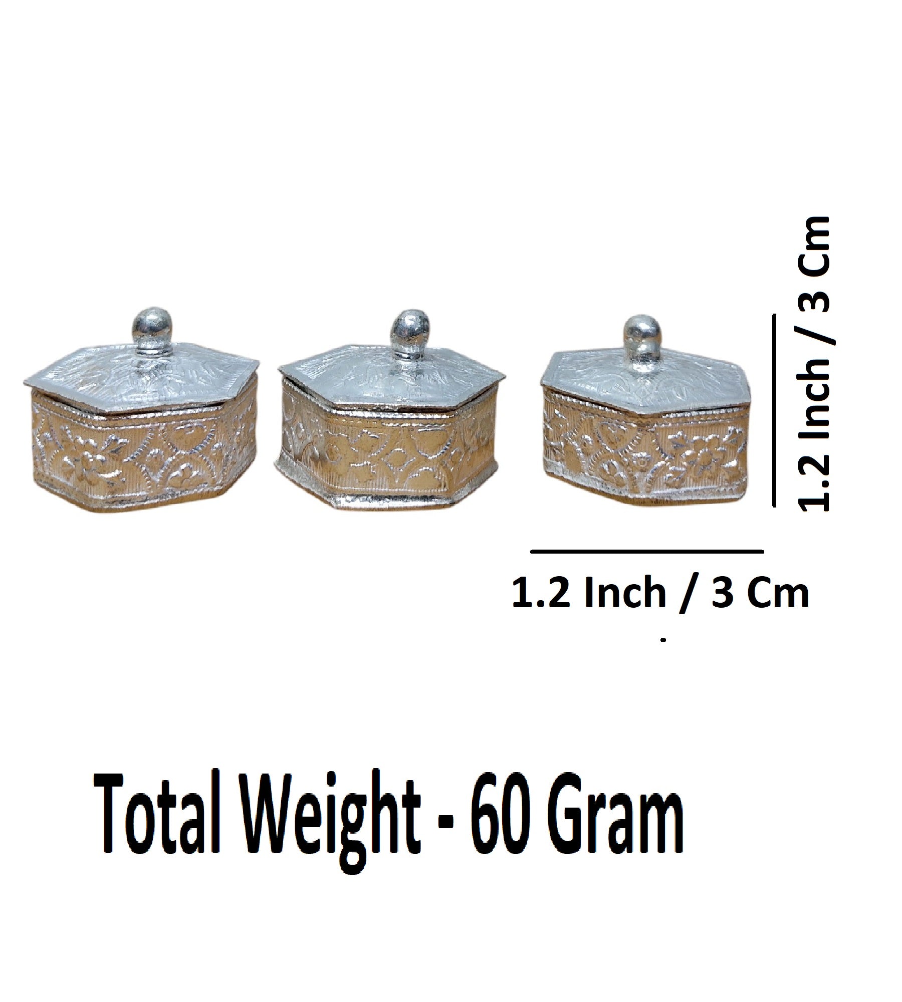 Sigaram Copper Hexagone Meena Sindoor Kum Kum Dabbi For Home Pooja Decore K4617