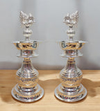 Sigaram Brass 8 Inch Peacock Handle Diya For Home Pooja Decore K4633