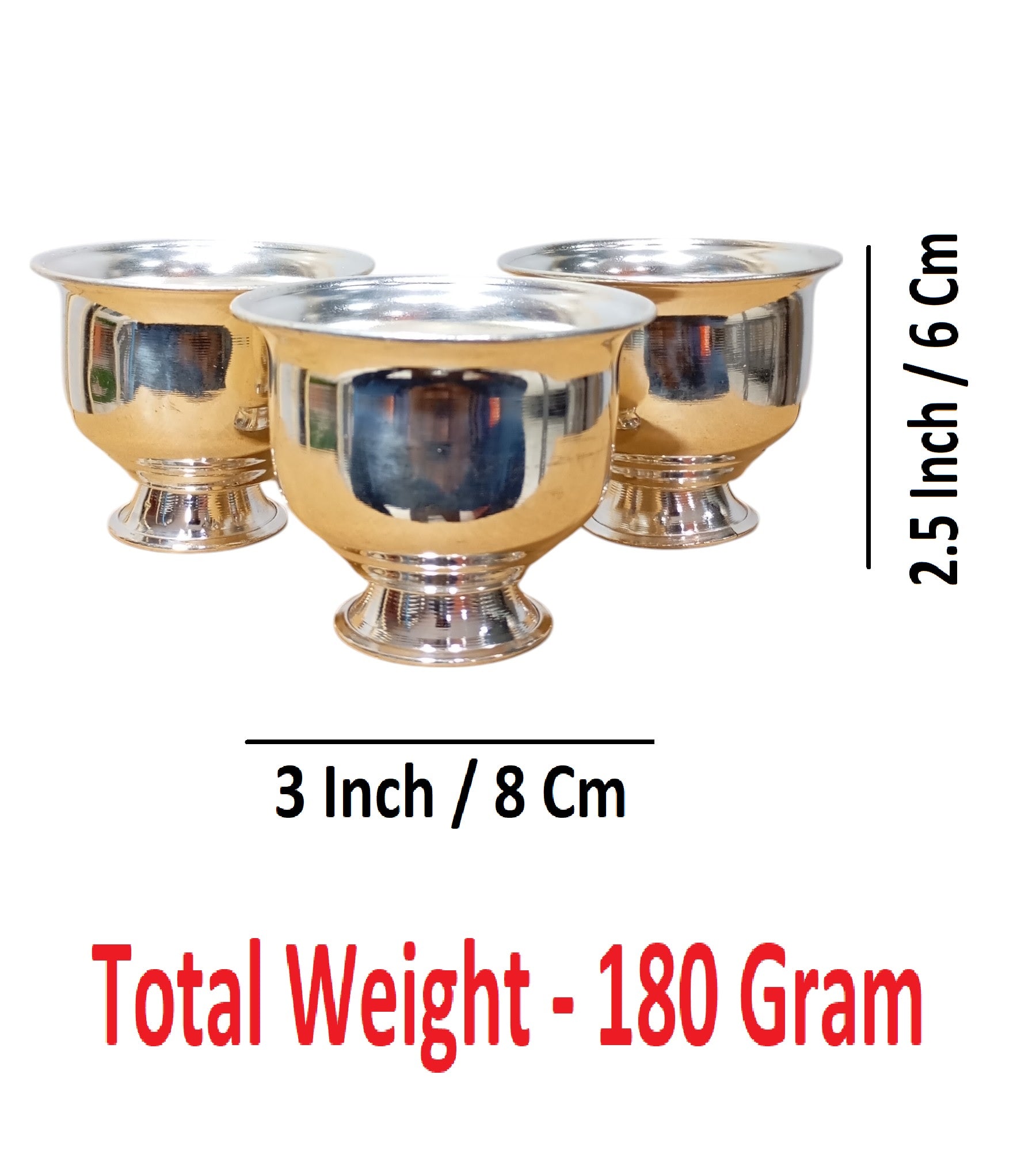 Sigaram German Silver 2.5 Inch Kum Kum Bharani Cup For Home Pooja Decore K4637