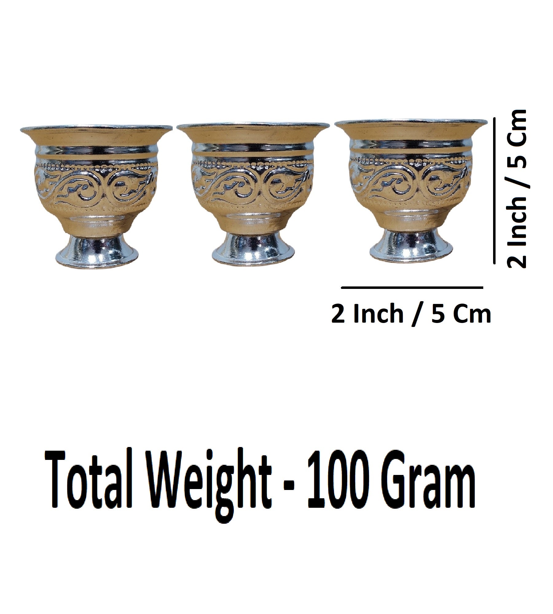 Sigaram 3 German Silver Kum Kum Barani is best for Home, Office and Temple Poojas K3117
