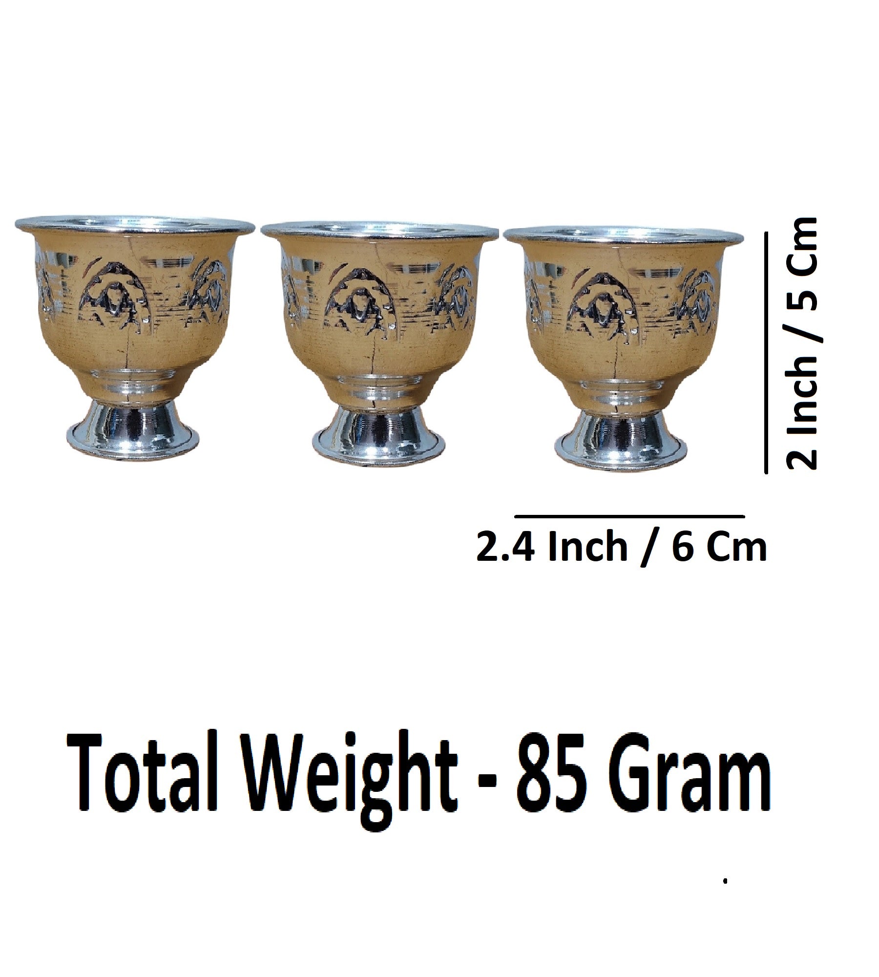 Sigaram Brass 2 Inch Kum Kum Bharani Cup For Home Pooja Decore K4640