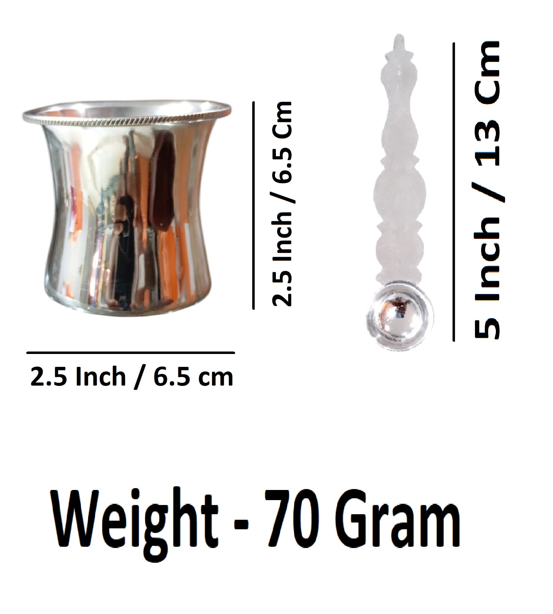 Sigaram 2.5 German Silver Plain Panchpatra for Home & Temple Pooja K4642