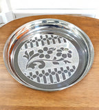 Sigaram Brass 7 Inch Floral Designed Plate For Home Pooja Decore K4644