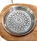 Sigaram Brass 8 Inch Floral Designed Plate For Home Pooja Decore K4645