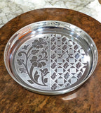 Sigaram Brass 10 Inch Floral Designed Plate For Home Pooja Decore K4647