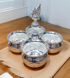 Sigaram Brass 5x5 Inch 4 Cup Panchwala Kum Kum Cup For Home Pooja Decore K4648