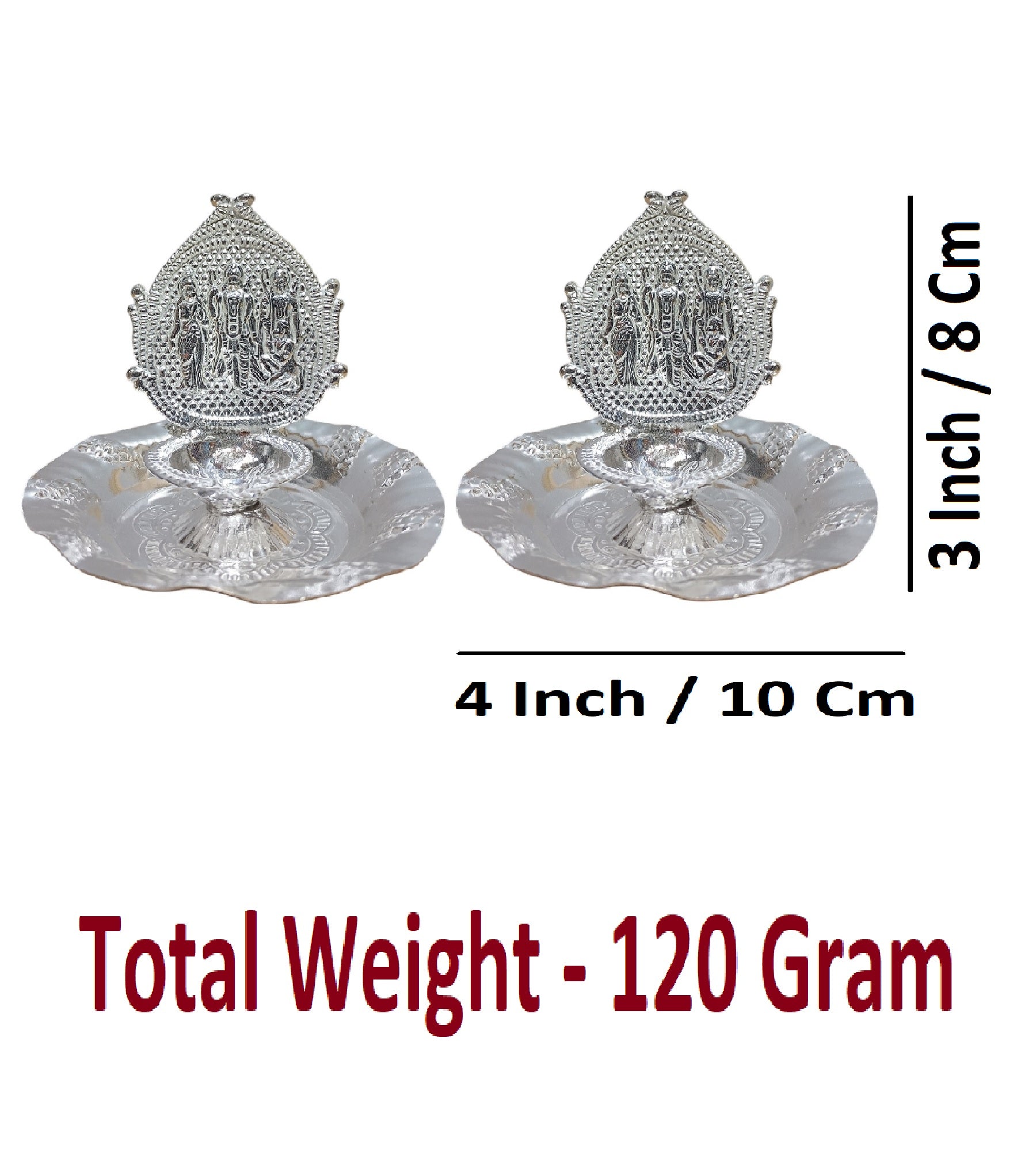 Sigaram Brass 3 Inch Fancy Rama Sheetha Design Diya For Home Pooja Decore K4652