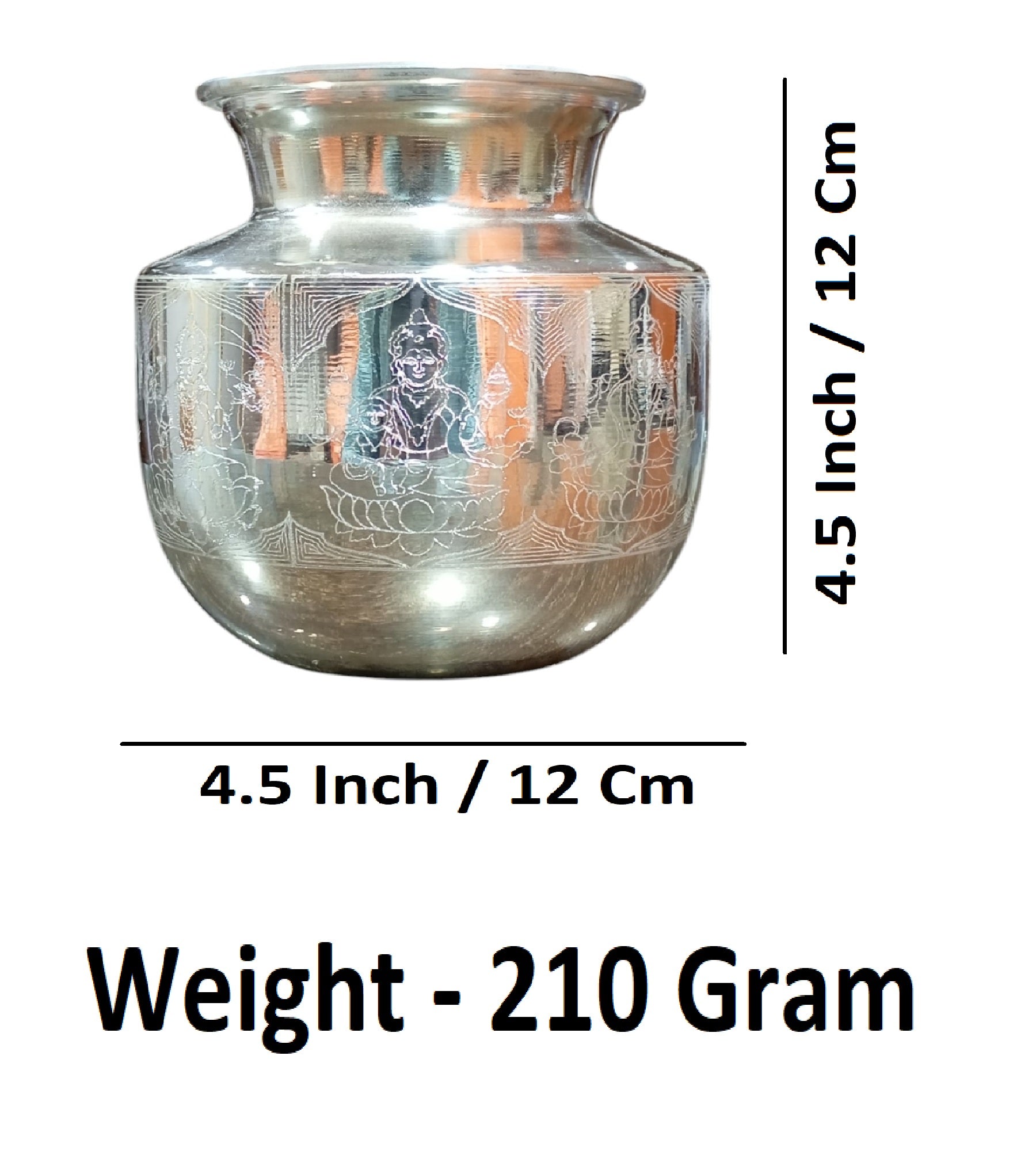Sigaram 4.5 Inch Brass Tradiational Lakshmi Kalash Fo Home & Temple Pooja Festival K4653