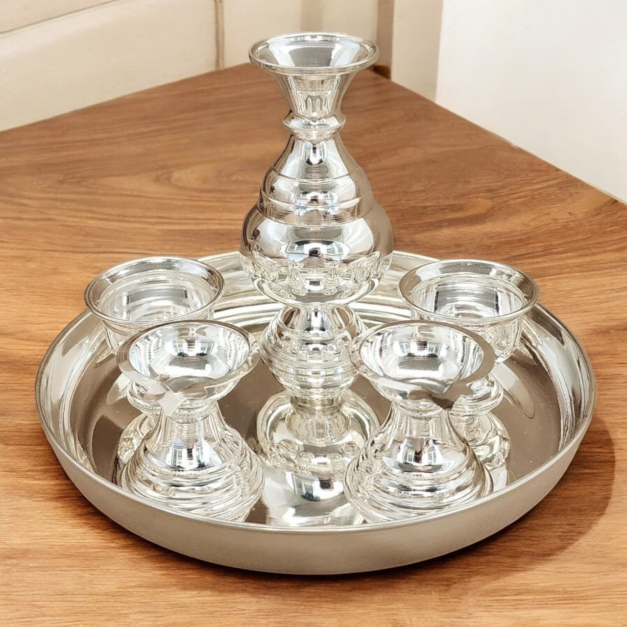 Sigaram German Silver Plain Kalash Set For Home and Pooja Festival K4659