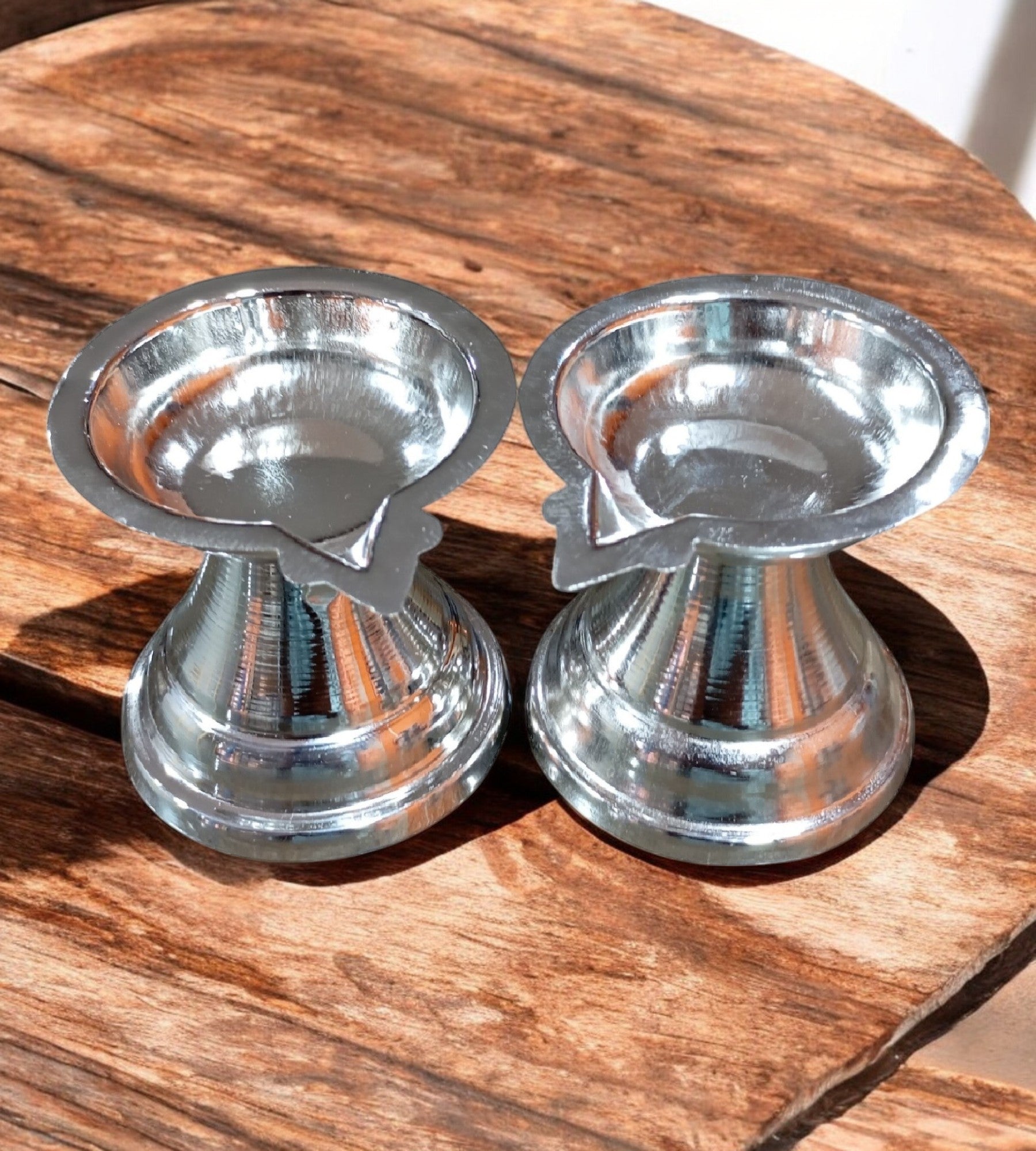 Sigaram 2.8 Inch German Silver Diya Traditional Oil Lamp for Home Pooja & Festival K4660