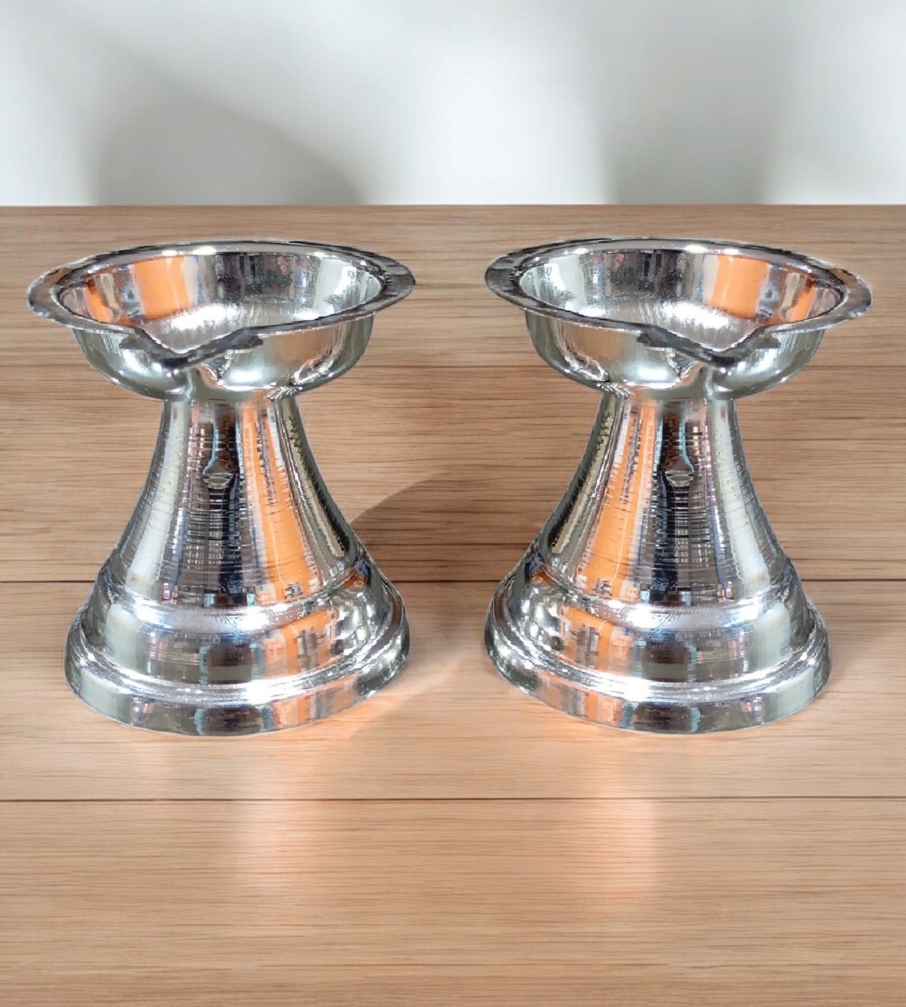 Sigaram 2.8 Inch German Silver Diya Traditional Oil Lamp for Home Pooja & Festival K4660