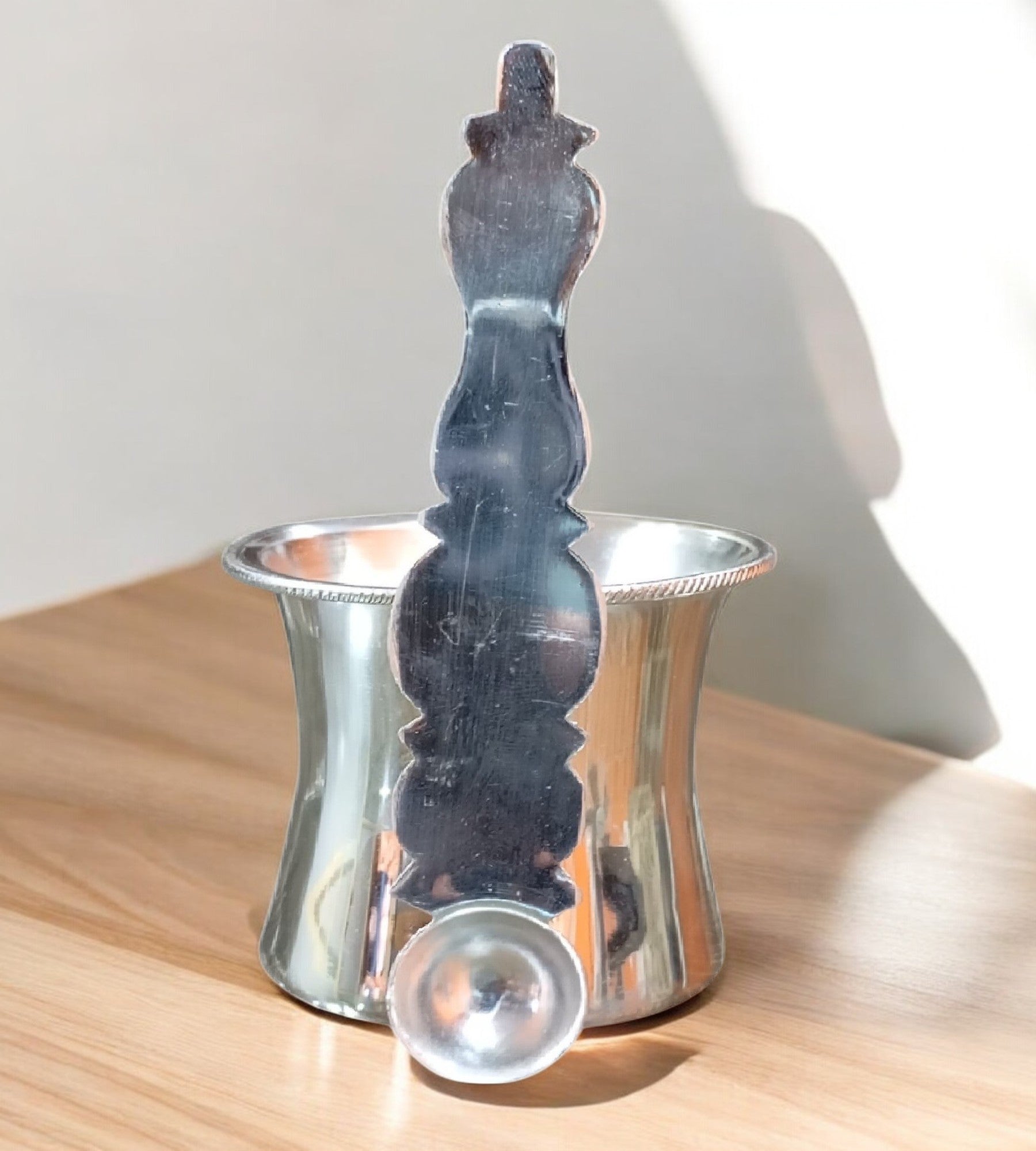 Sigaram 2.8 Inch German Silver Pooja Panchpathre with Udarine for Home & Temple K4661