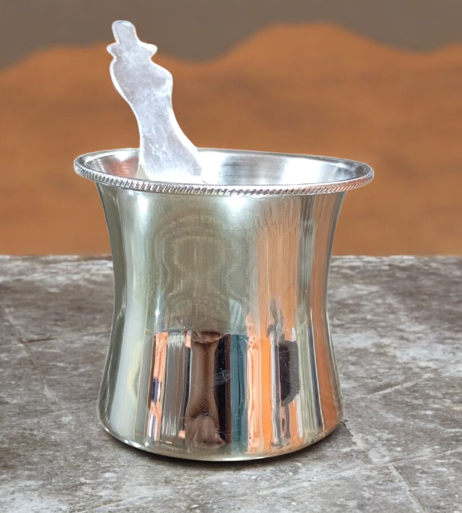 Sigaram 2.8 Inch German Silver Pooja Panchpathre with Udarine for Home & Temple K4661