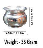 Sigaram German Silver Plain Traditional for Kum Kum & Haldi Cup For Home Pooja K4662