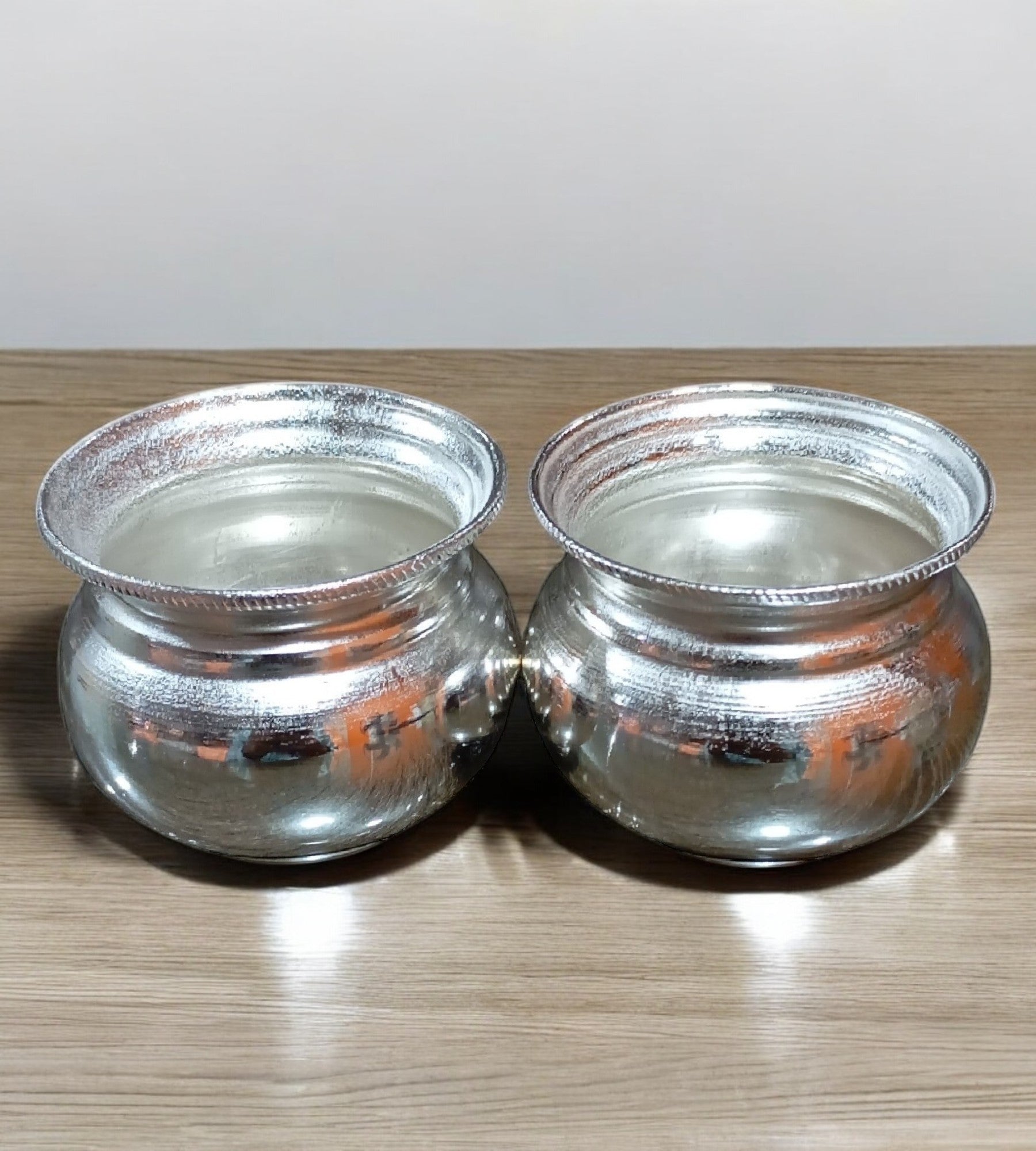 Sigaram Sigaram German Silver Traditional Kum Kum & Haldi Cup For Home Pooja K4663