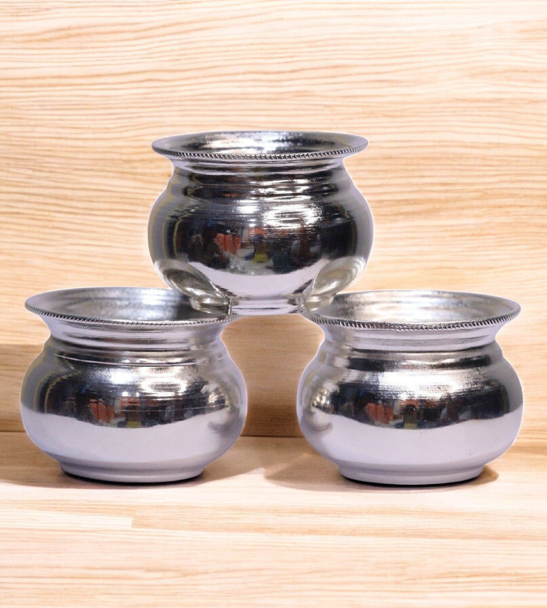 Sigaram German Silver Plain Kum Kum Cup/ Haldi Cup/ Batlu For Home Pooja Decore K4664