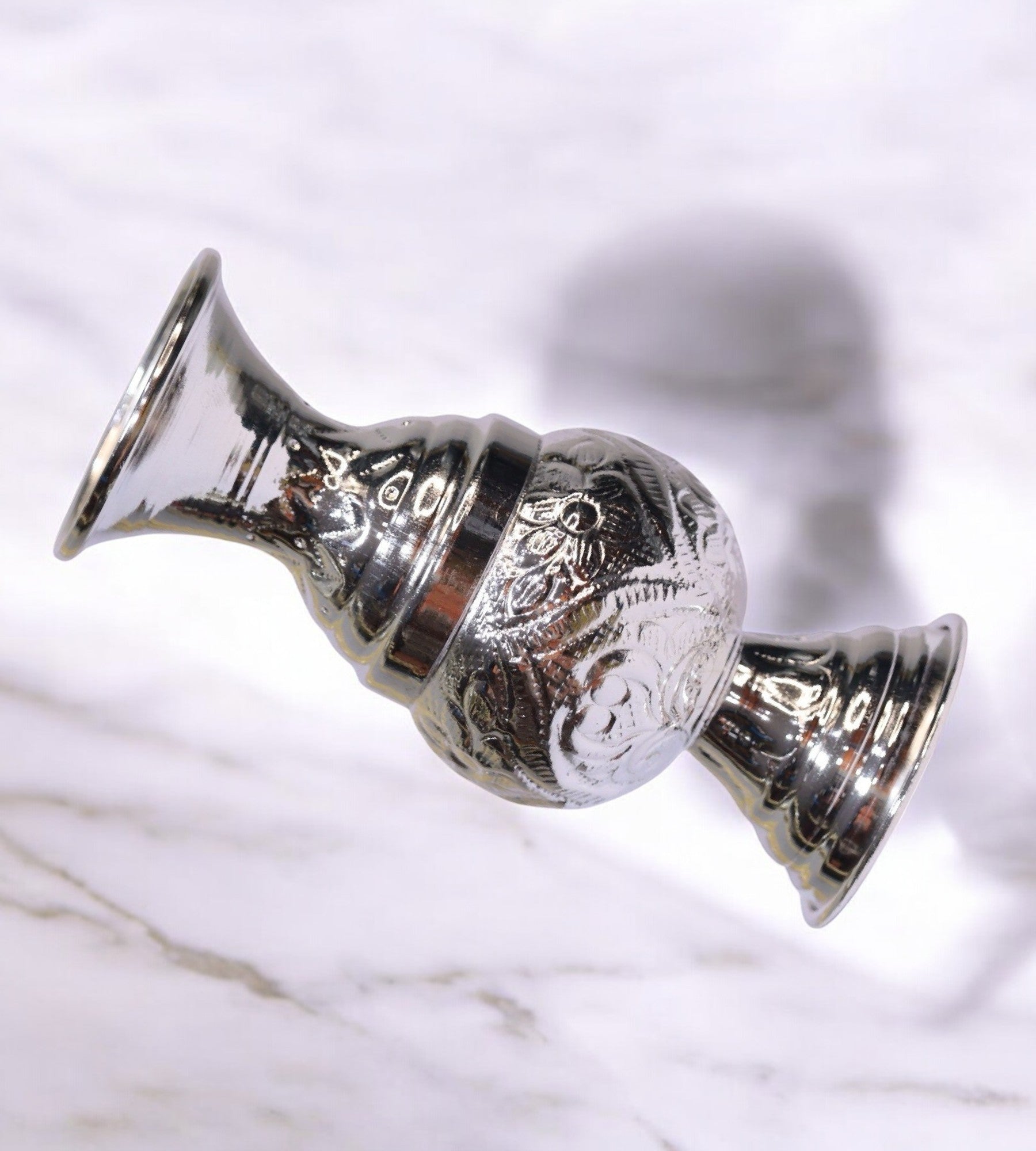 Sigaram German Silver 4.7 Inch Leaf Kalash For Home Pooja Decore K4666