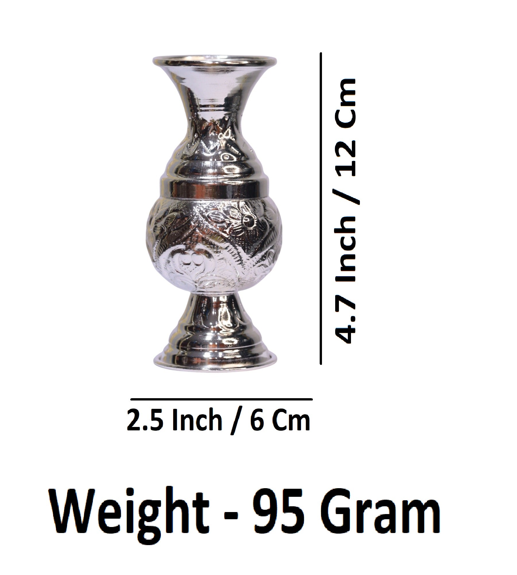 Sigaram German Silver 4.7 Inch Leaf Kalash For Home Pooja Decore K4666