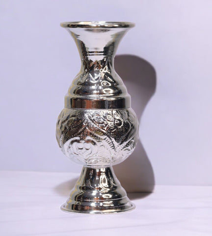 Sigaram German Silver 4.7 Inch Leaf Kalash For Home Pooja Decore K4666