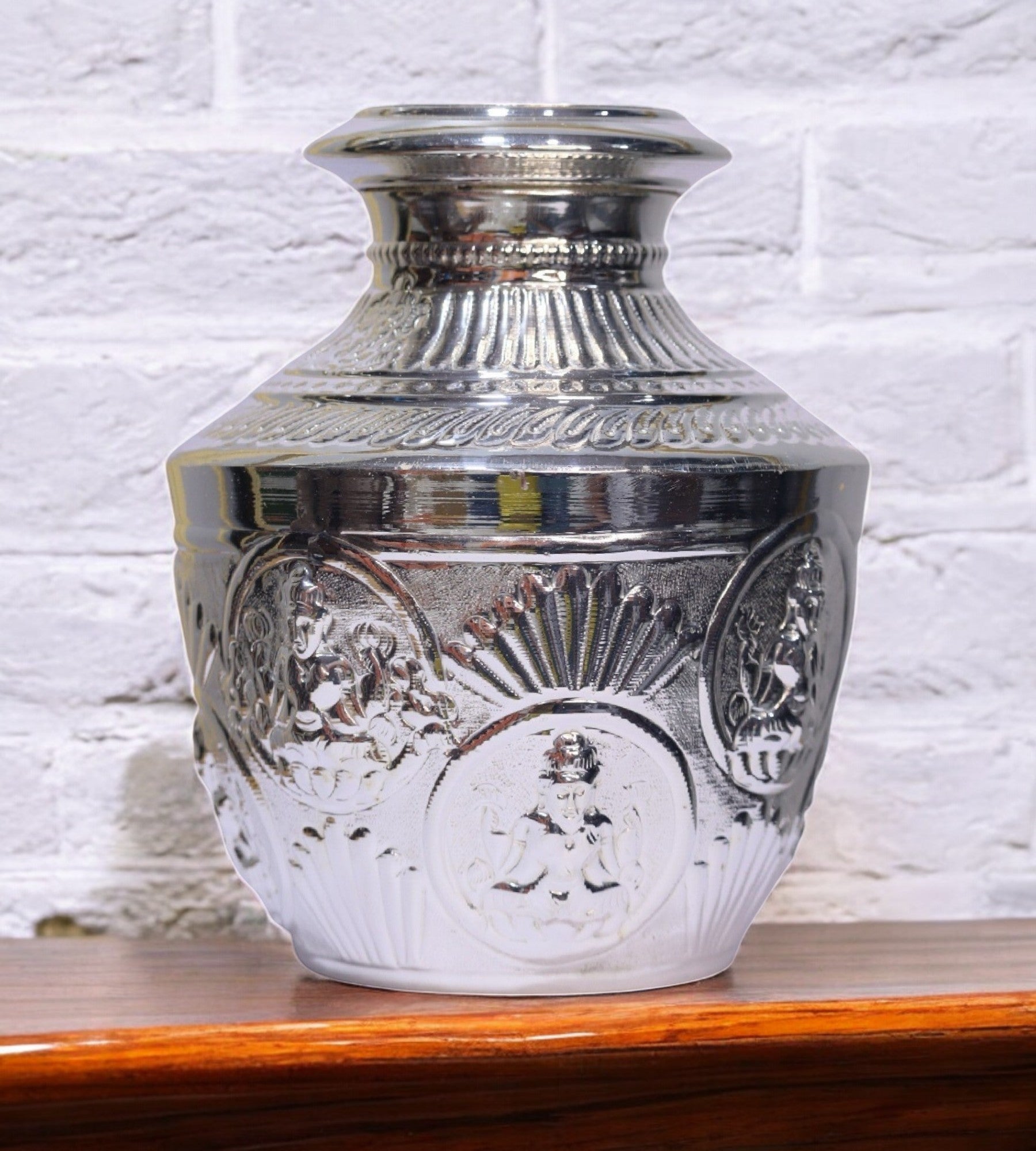 Sigaram 8.5 Inch German Silver Bindige/ Kodem/ Kalash For Home Pooja Festival K4668