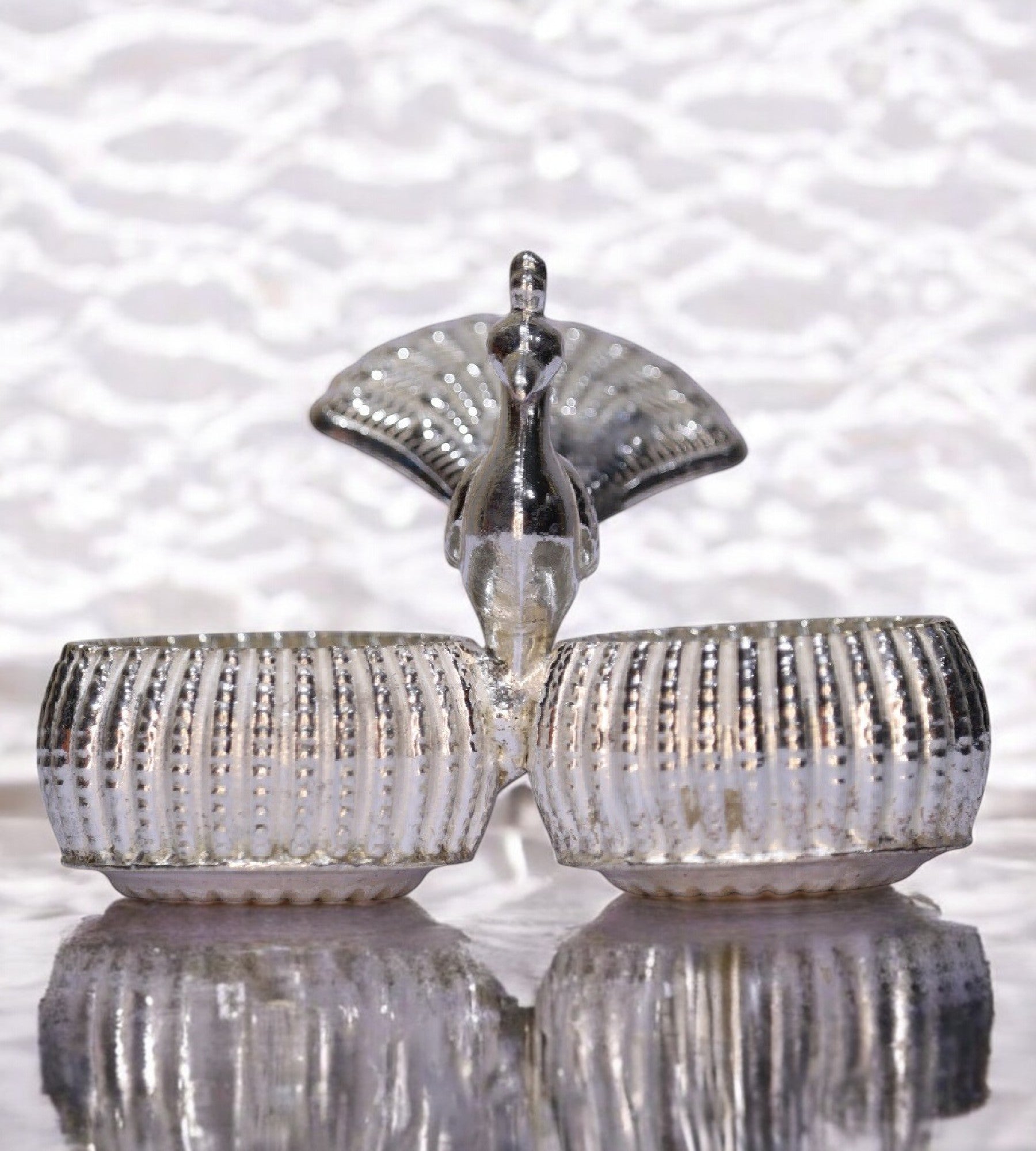 Sigaram Brass 2 Cup Panchwala Kum Kum Bharani For Home Pooja Decore K4673