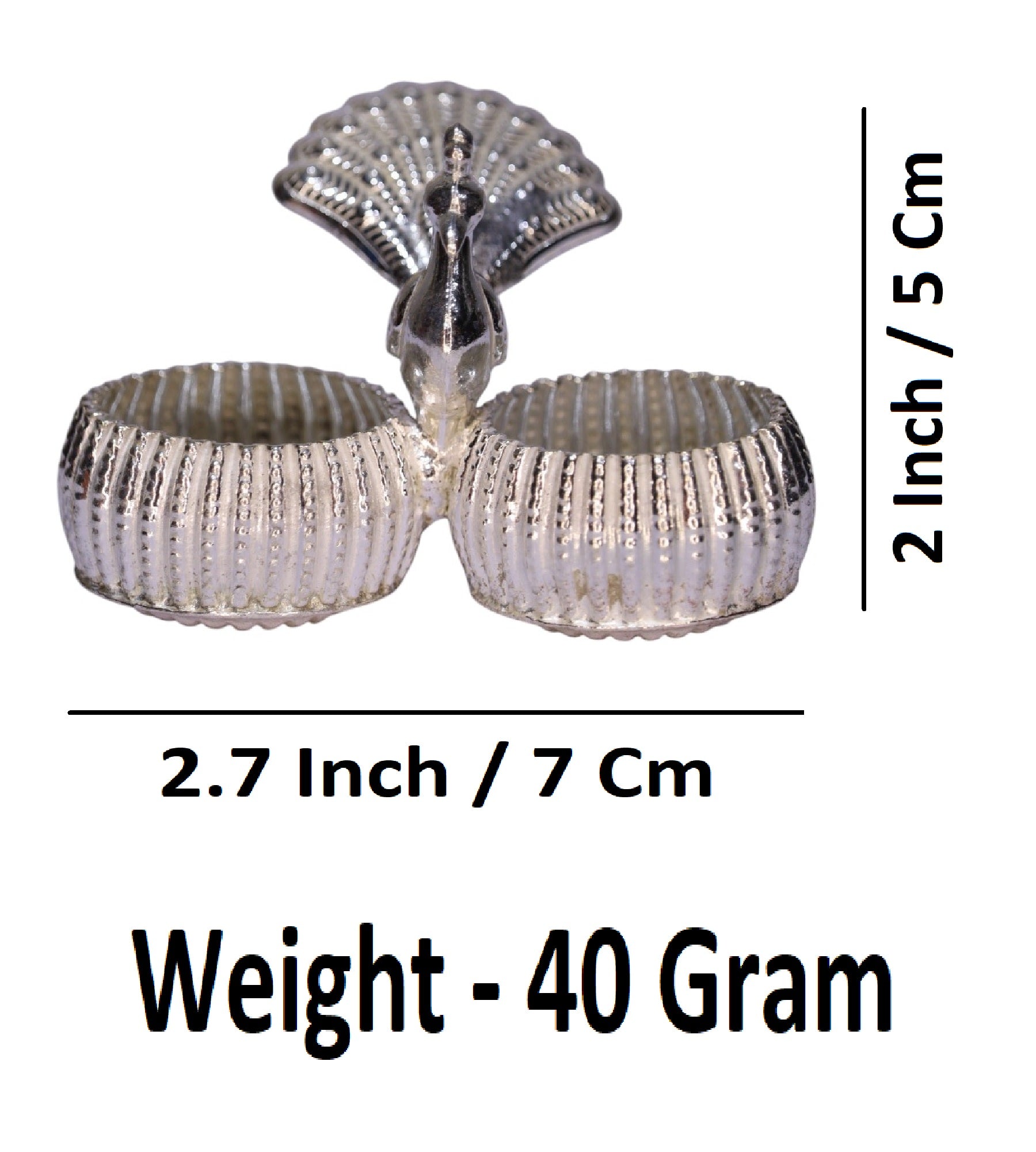 Sigaram Brass 2 Cup Panchwala Kum Kum Bharani For Home Pooja Decore K4673