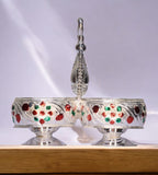 Sigaram Brass 2 Cup Meenakari Panchwala Kum Kum Bharani For Home Pooja Decore K4674