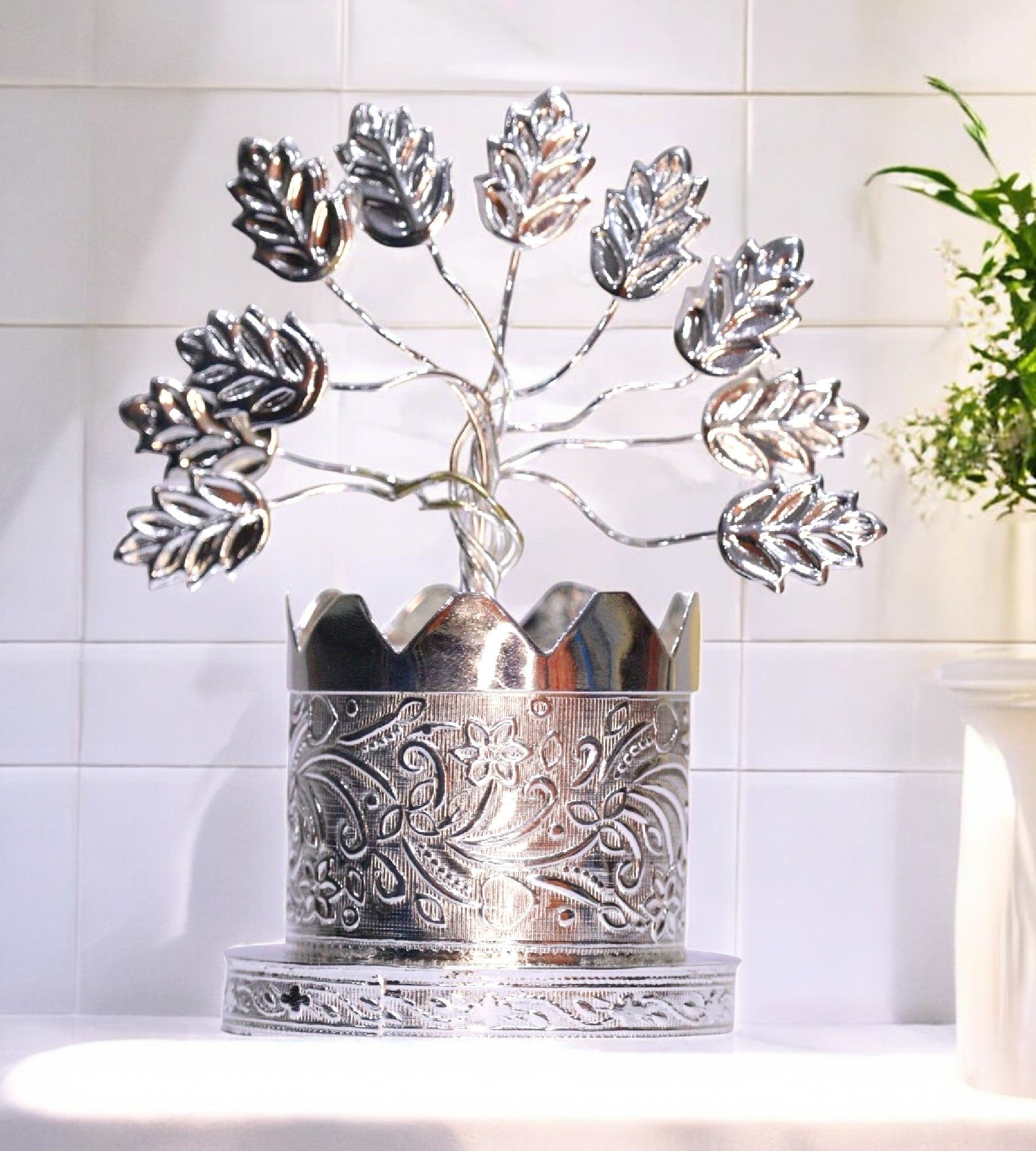 Sigaram Brass 4.5 Inch Tulsi Plant For Home Pooja Decore K4675