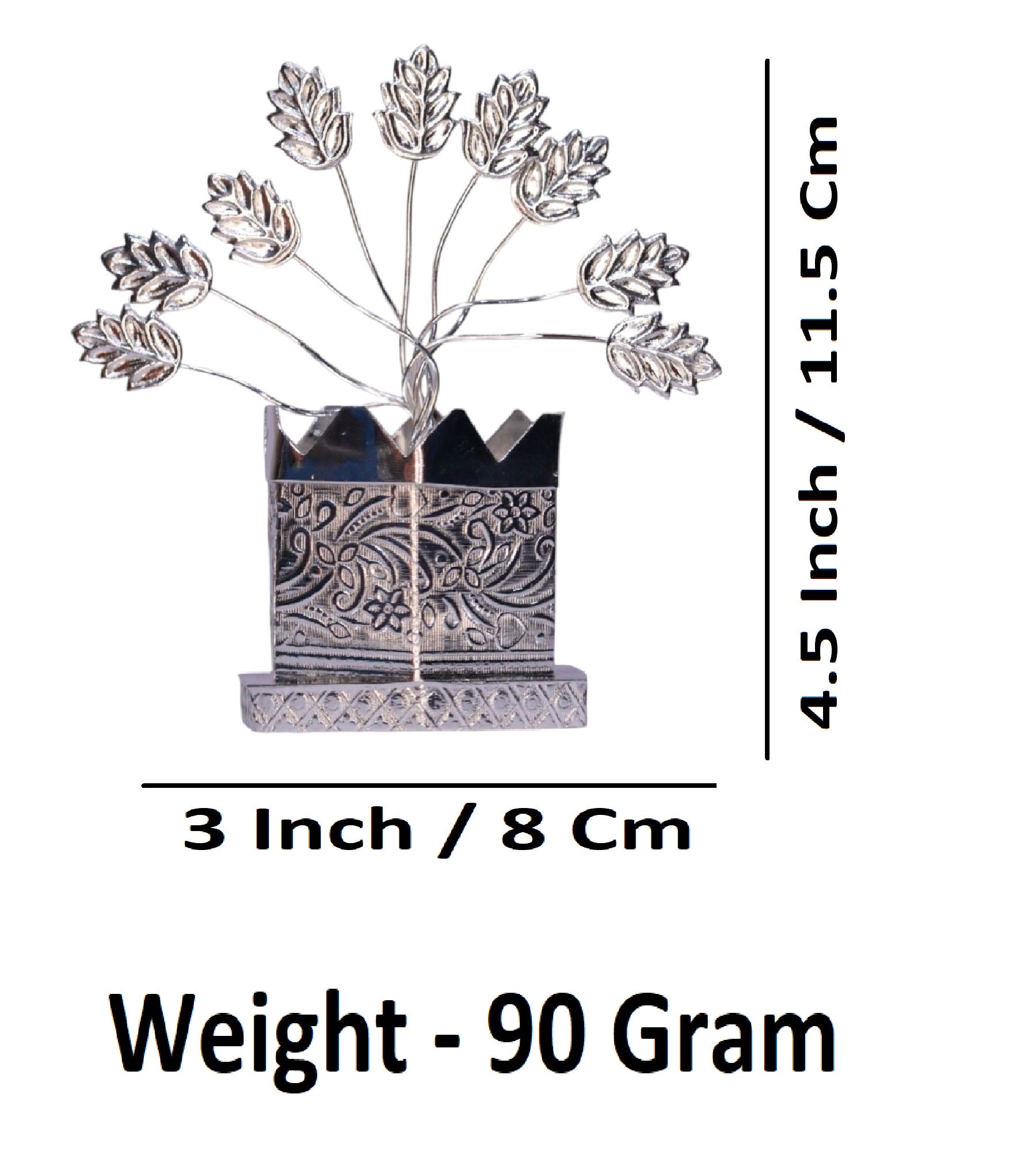 Sigaram Brass 4.5 Inch Hexangle Tulsi Plant For Hom Pooja Decore K4676