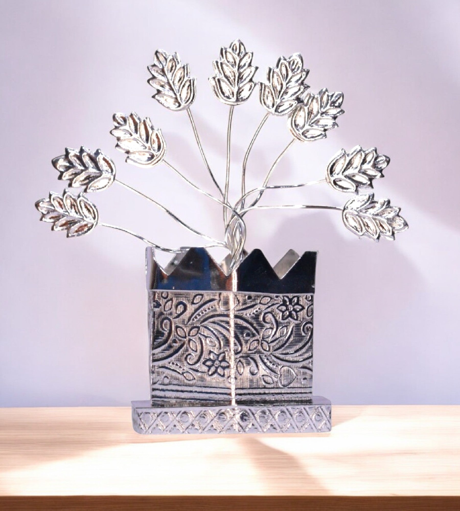 Sigaram Brass 4.5 Inch Hexangle Tulsi Plant For Hom Pooja Decore K4676