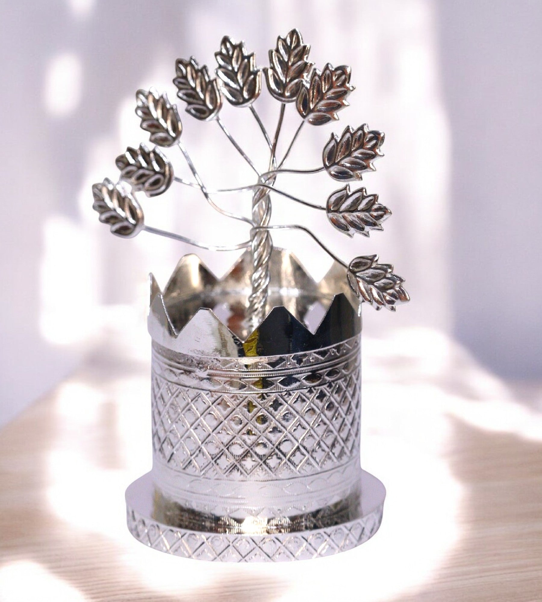 Sigaram Brass 5.5 Inch Tulsi Plant For Home Pooja Decore K4677