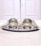 Sigaram 7.5 Inch Silver Plated Chandan Set For Home Pooja Decore K4680