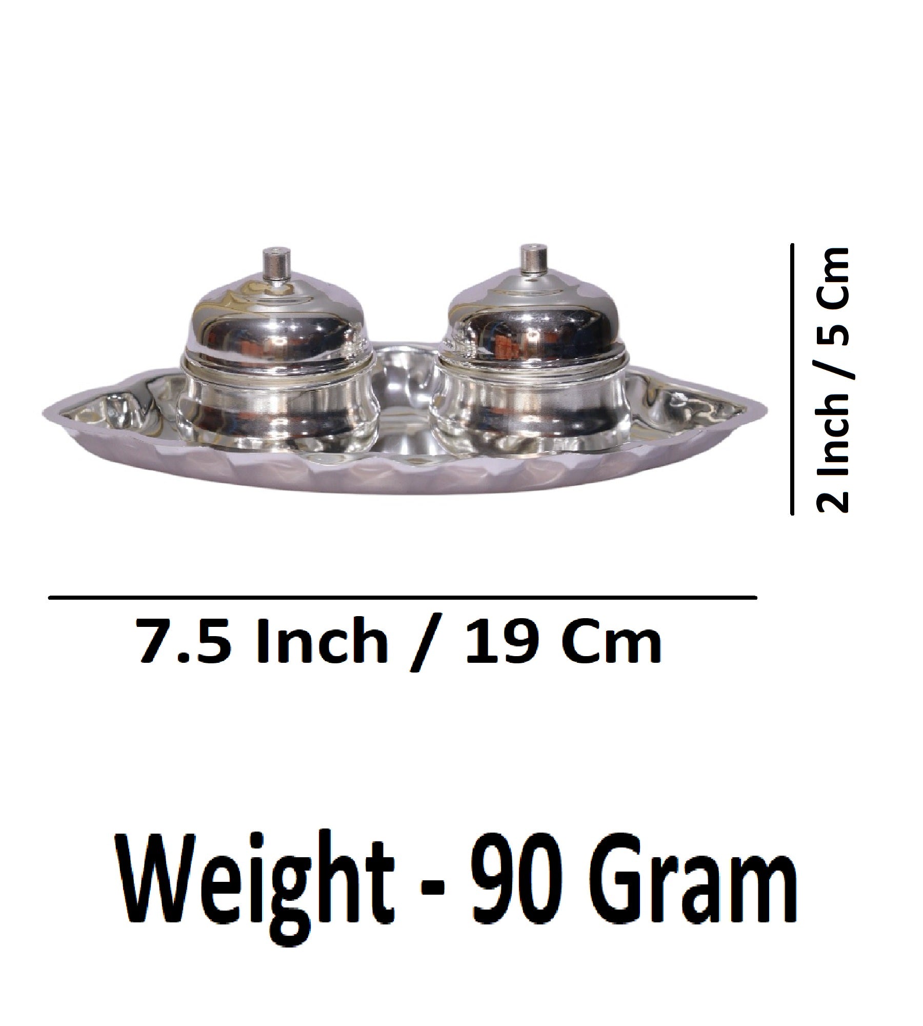 Sigaram 7.5 Inch Silver Plated Chandan Set For Home Pooja Decore K4680