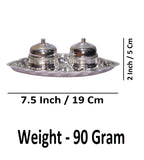 Sigaram 7.5 Inch Silver Plated Chandan Set For Home Pooja Decore K4680