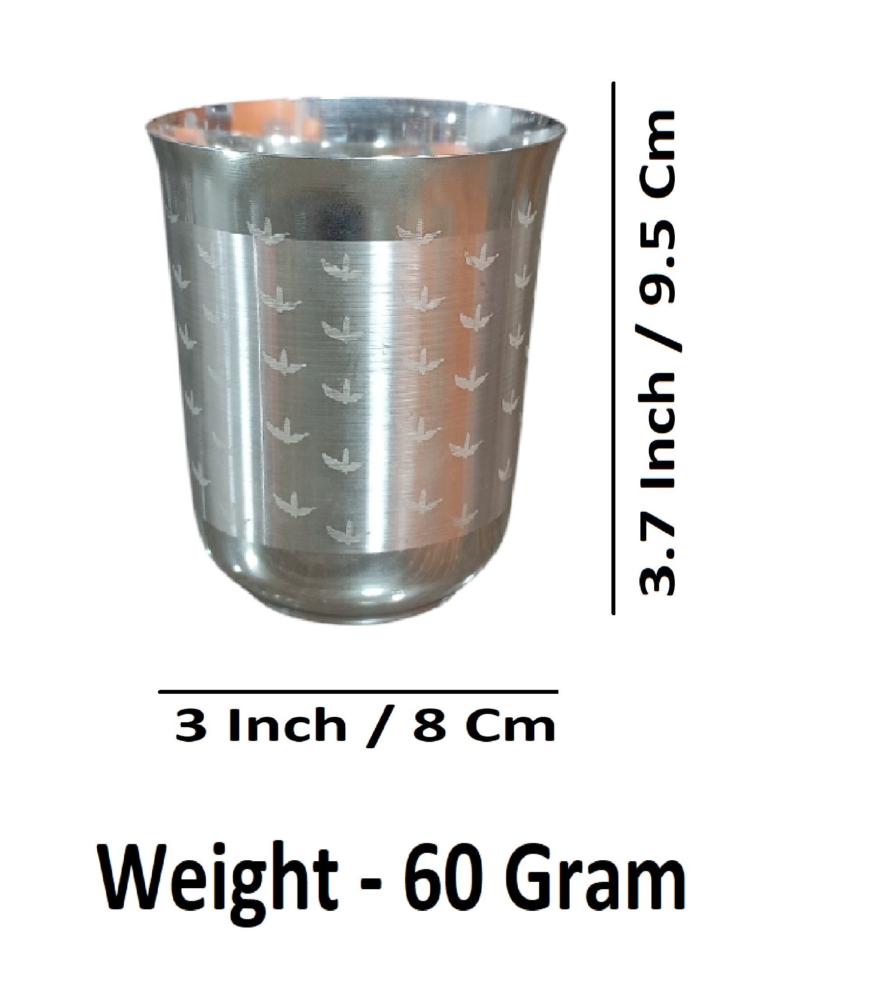 Sigaram 3.7 Inch Plain Stainless Steel Drinking Tumbler / Glass For Home Decore K4681