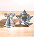 Sigaram 1.7 Inch Silver Plated Diya Traditional Oil Lamp for Home & Mandir Pooja Decore K4682