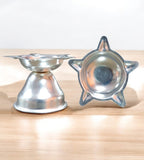 Sigaram 2 Inch Silver Plated Diya for Traditional Oil Lamp for Home & Mandir Pooja Decore K4683