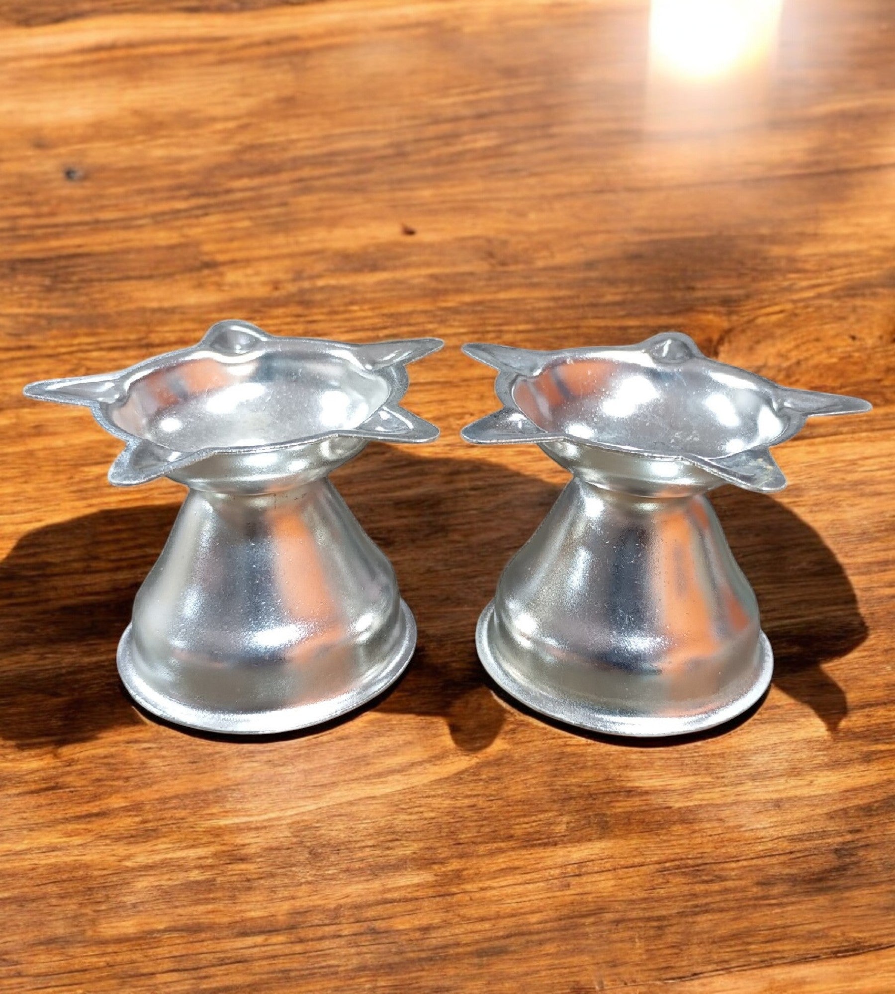 Sigaram 2 Inch Silver Plated Diya for Traditional Oil Lamp for Home & Mandir Pooja Decore K4683